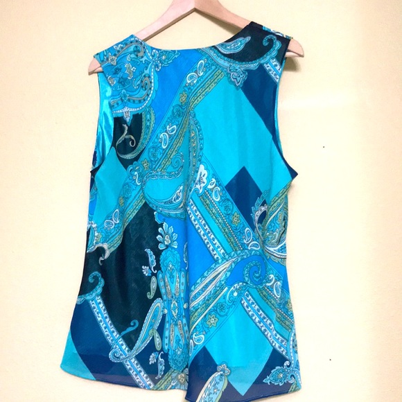 Draper's and Damon's Petites Blue Sleeveless top - Picture 3 of 6